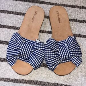Jeffrey Campbell gingham bow sandals